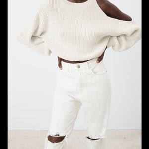 Zara Knit sweater with cutout shoulder Cold shoulder size Large New With Tags